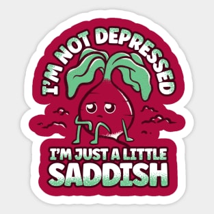 Funny Food Pun Little Sad Radish Sticker